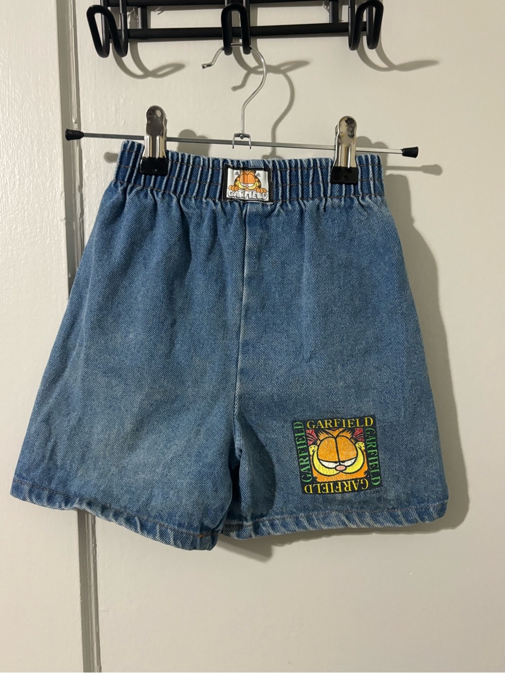 Wrangler Blue Denim Jean Shorts with Garfield Patch